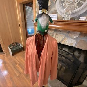 Chico’s pale orange (salmon color) shawl collar open jacket,Chico’s Sz 0